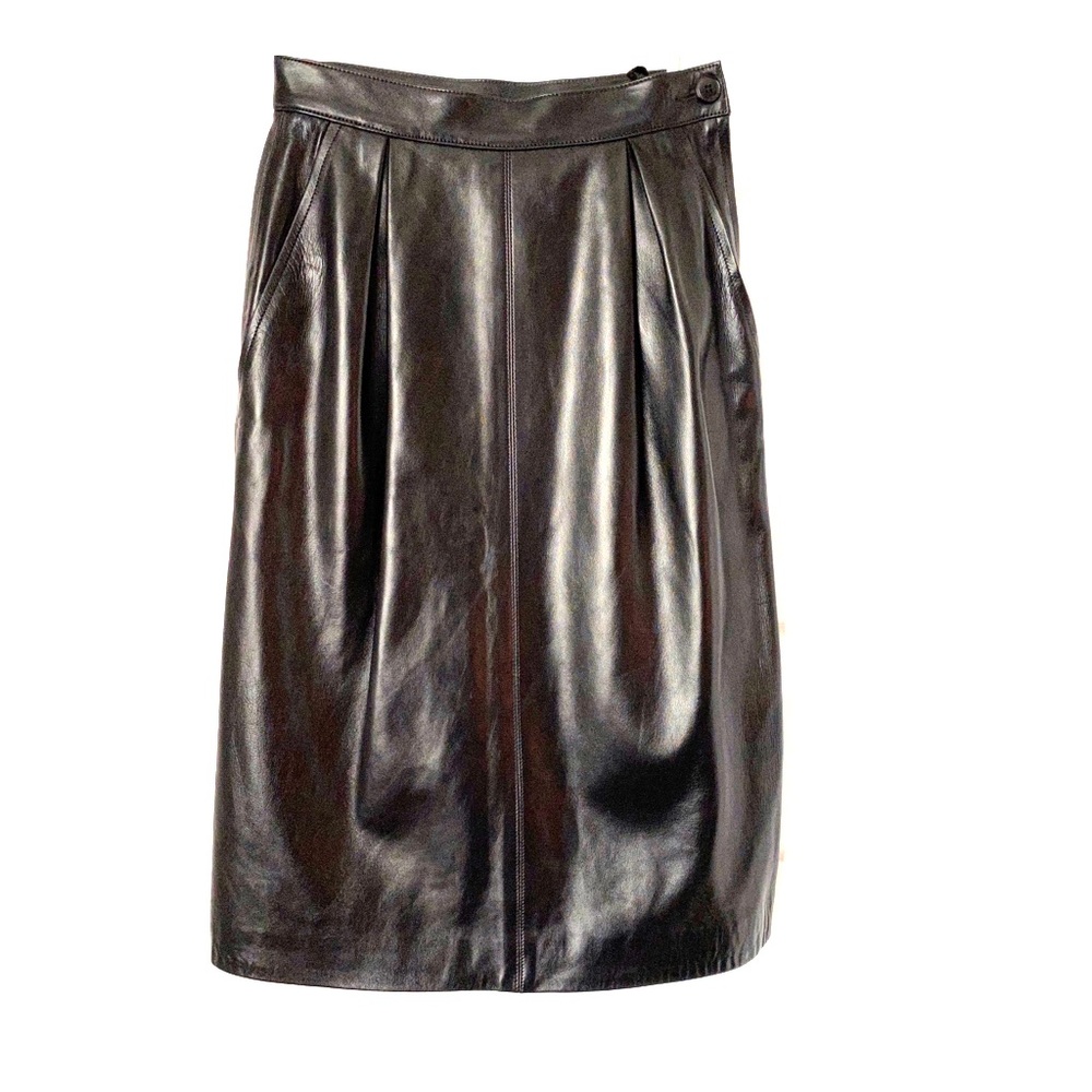Vintage Yves Saint Laurent Leather Pencil Skirt